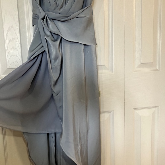 Floret Studios - Gathered Slip Dress, Midi - Light Slate - Picture 8 of 8